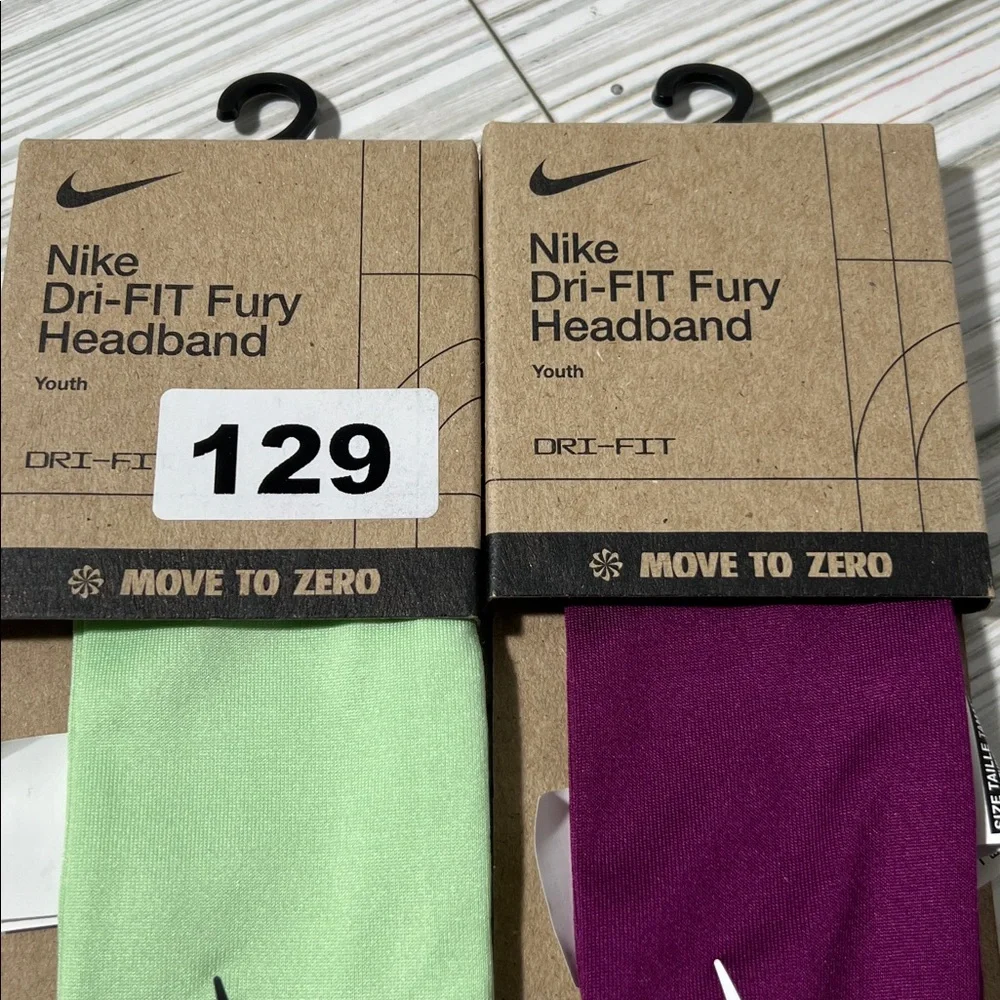 Nike Dri-FIT fury headbands‎ set of 2 youth unisex Mint and Plum OS move to zero